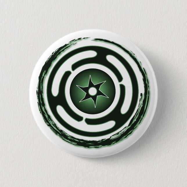 Badge Rond 5 Cm Boutons Roue d'Hécate (vert) (Devant)