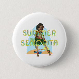 Badge Rond 5 Cm Boutons Senorita été