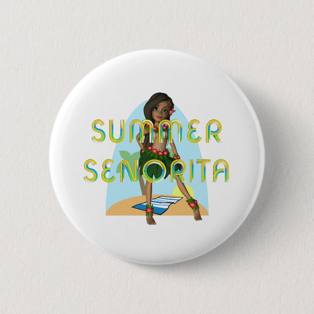 Badge Rond 5 Cm Boutons Senorita été (Devant)