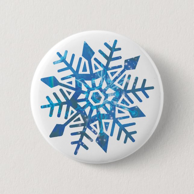 Badge Rond 5 Cm Boutons Snowflake (Devant)