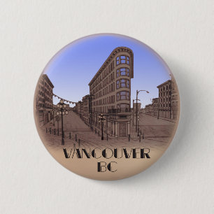 Badge Rond 5 Cm Boutons souvenirs de Vancouver Canada Gastown Art 