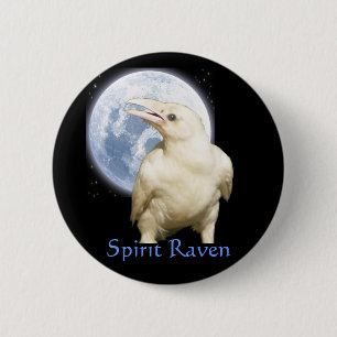 Badge Rond 5 Cm Boutons "SPIRIT RAVEN"
