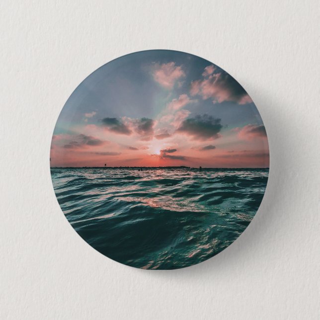 Badge Rond 5 Cm Boutons Sunset Océan (Devant)