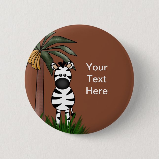 Badge Rond 5 Cm Boutons Zèbre (Devant)