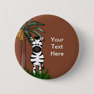 Badge Rond 5 Cm Boutons Zèbre