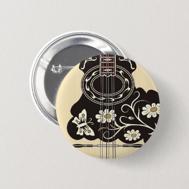 Badge Rond 5 Cm Bouzouki (Devant & derrière)