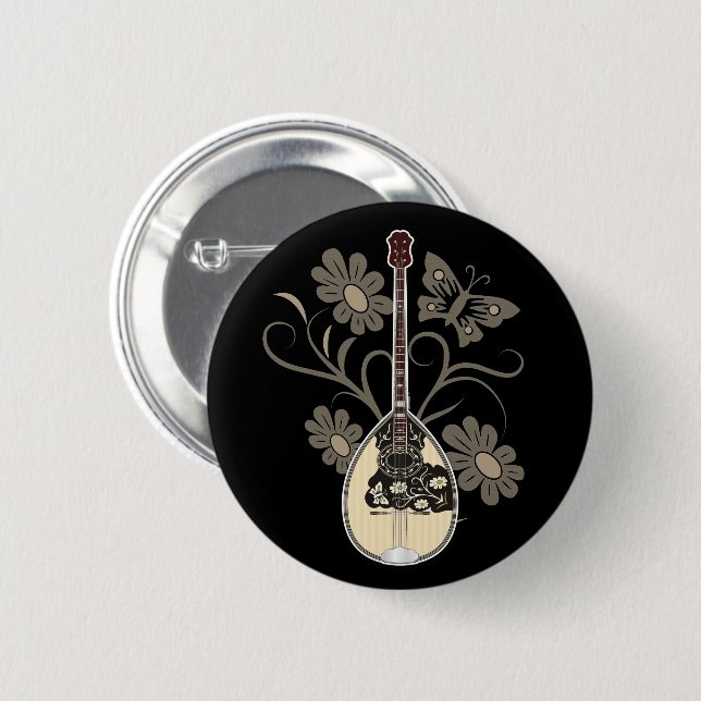 Badge Rond 5 Cm Bouzouki (Devant & derrière)