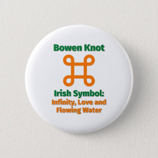 Badge Rond 5 Cm Bowen Knot : Symbole irlandais, infini, amour et f