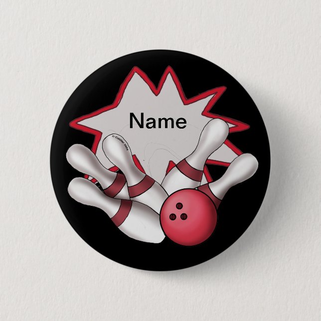 Badge Rond 5 Cm Bowling (Devant)