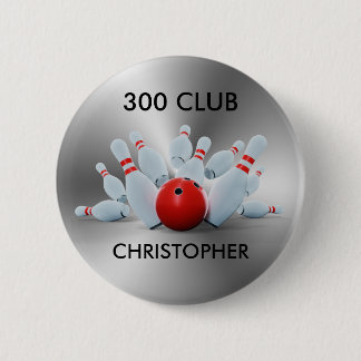 Badge Rond 5 Cm Bowling 300 Club 10 broches personnalisée