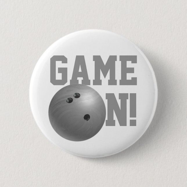 Badge Rond 5 Cm Bowling Ball Grey (Devant)