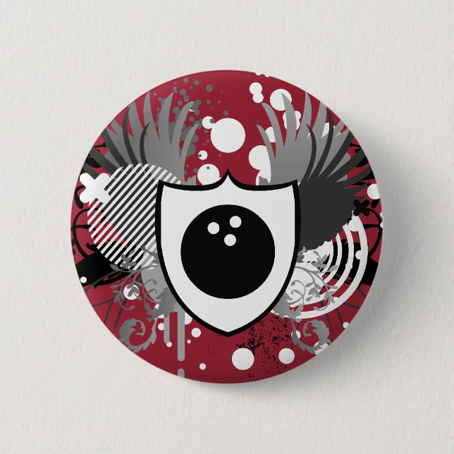 Badge Rond 5 Cm bowling de haute fidélité (Devant)