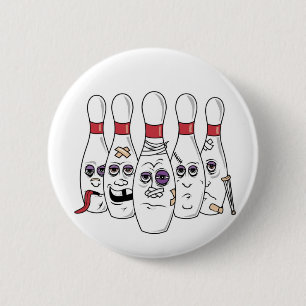 Badge Rond 5 Cm Bowling drôle