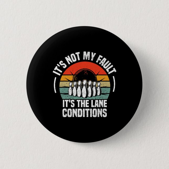 Badge Rond 5 Cm Bowling Drôle Pour Hommes Femmes Bowler Team Bowli (Devant)