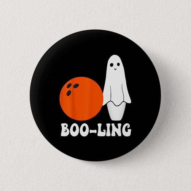Badge Rond 5 Cm Bowling Pun Boo-ling Drôle Joueurs de Bowling Hall (Devant)