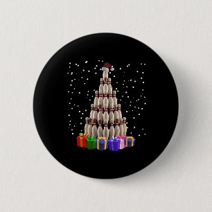 Badge Rond 5 Cm Bowling sapin de Noël Funny Noël Famille jumelée