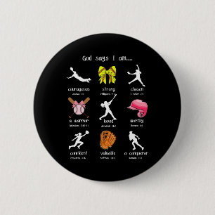Badge Rond 5 Cm Bows Dieu dit que je suis chrétienne Douce Bible p