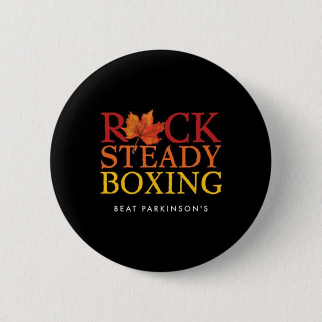 Badge Rond 5 Cm Boxe à rocher à l'automne feuille (Devant)