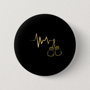 Badge Rond 5 Cm Boxe Boxer Heartbeat Design Cute Boxing Lover Boxe