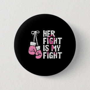 Badge Rond 5 Cm Boxe de cancer du sein Gants Son combat Mon combat