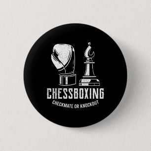 Badge Rond 5 Cm Boxe d'échecs I Boxer du joueur d'échecs