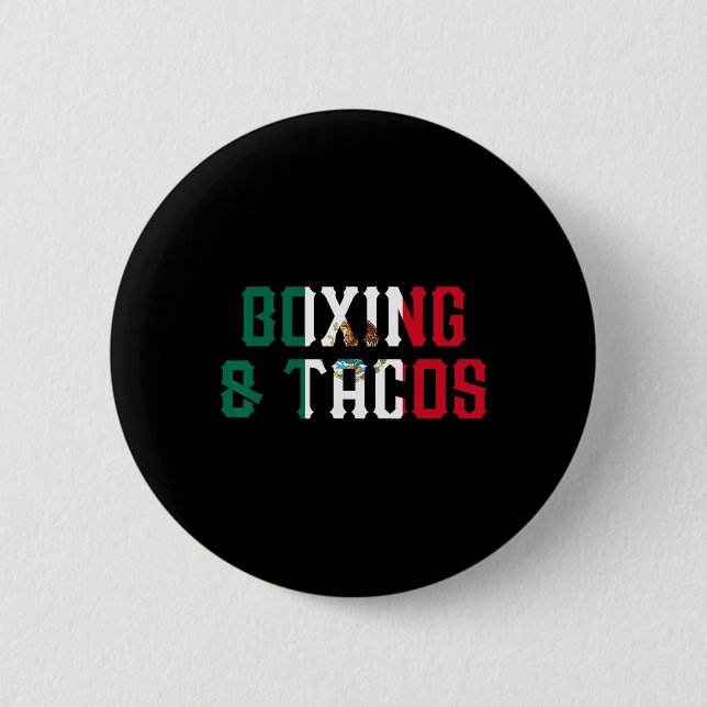 Badge Rond 5 Cm Boxe Et Tacos Drôle Mexique 2 (Devant)
