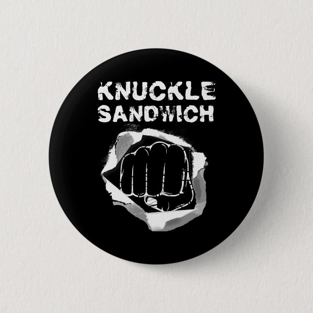 Badge Rond 5 Cm Boxe Pointe Poignée Knuckle Boxer (Devant)