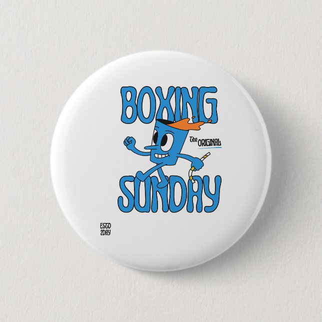 Badge Rond 5 Cm Boxe Sunday Knockout Punch Heavyweight Champion (Devant)