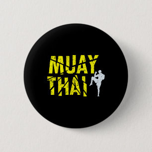 Badge Rond 5 Cm Boxe Thaïlandaise - Boxeur Muay Thai Kickboxing 