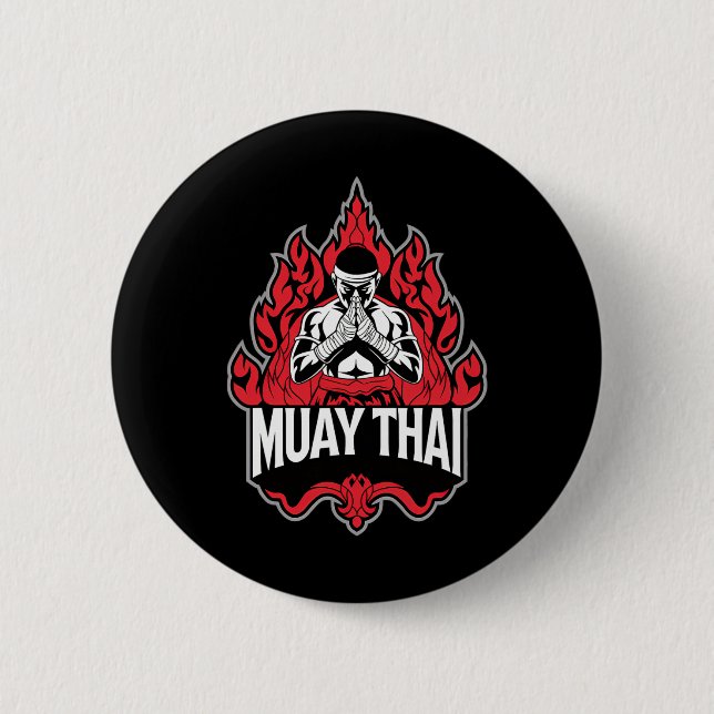Badge Rond 5 Cm Boxe thaïlandaise Muay 1 (Devant)