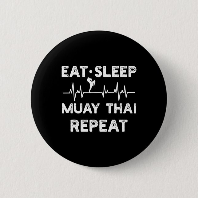 Badge Rond 5 Cm Boxe thaïlandaise Muay Thai Kickboxing _1  (Devant)