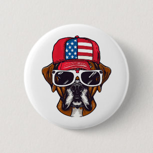 Badge Rond 5 Cm Boxer Dog USA