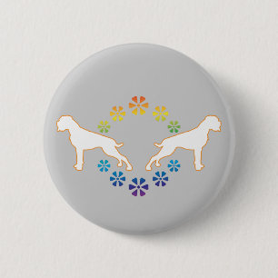 Badge Rond 5 Cm Boxer Flower Power