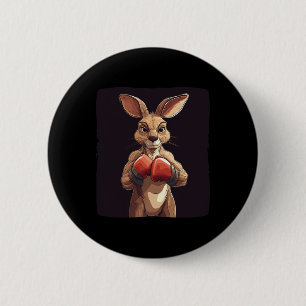 Badge Rond 5 Cm Boxer Gourmand Kangaroo Pour Un Punch Léger
