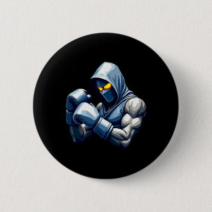 Badge Rond 5 Cm Boxer style Vintage amusant Ninja Boxer idéal pour