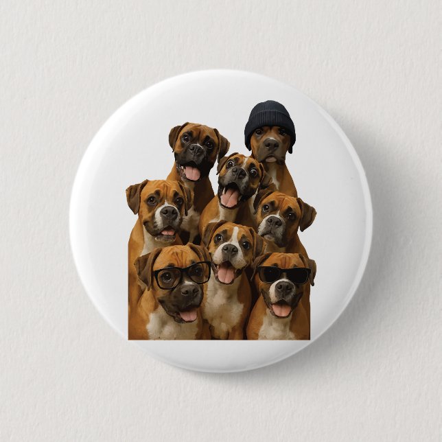 Badge Rond 5 Cm Boxeur  (Devant)