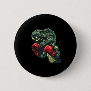Badge Rond 5 Cm Boxeur Dinosaure Boxeur Dino Kickboxing T-rex Boxe