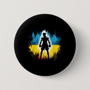Badge Rond 5 Cm Boxeur ukrainien Boxeur de boxe patriotique Ukrain