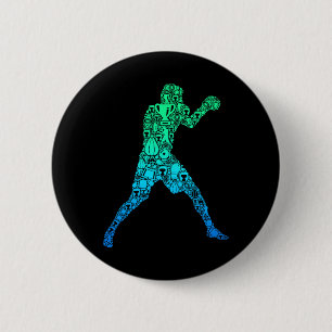 Badge Rond 5 Cm Boxeurs de boxe pour garçons