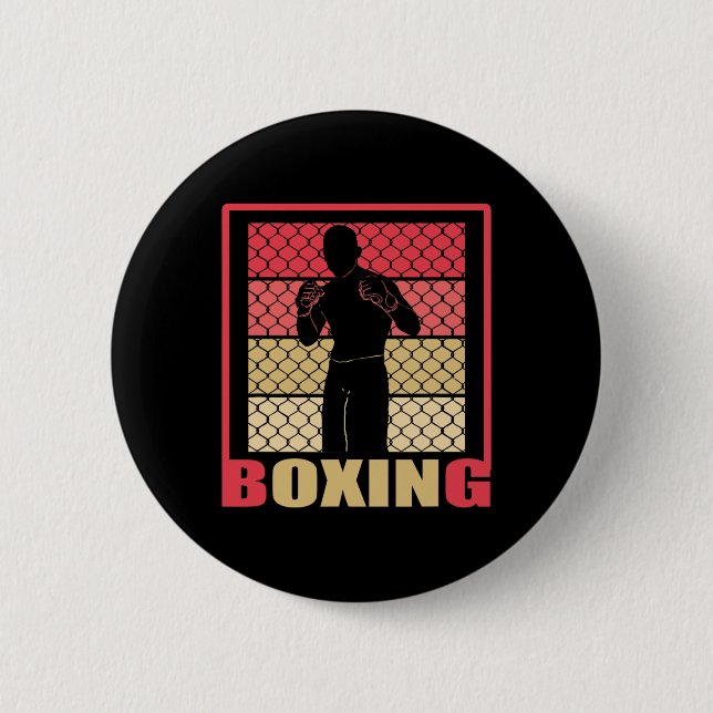 Badge Rond 5 Cm Boxing Forever - Ventilateur De Boxe - Boxer - Box (Devant)