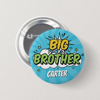 Badge Rond 5 Cm Boy Comic Book Superhero Baby shower Big Brother