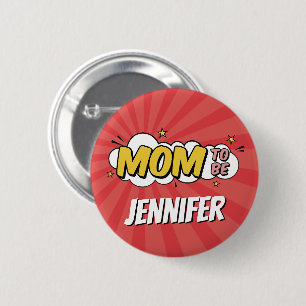 Badge Rond 5 Cm Boy Comic Book Superhero Baby shower Maman
