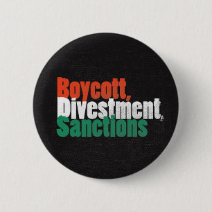 Badge Rond 5 Cm Boycott, désinvestissement, Sanctions