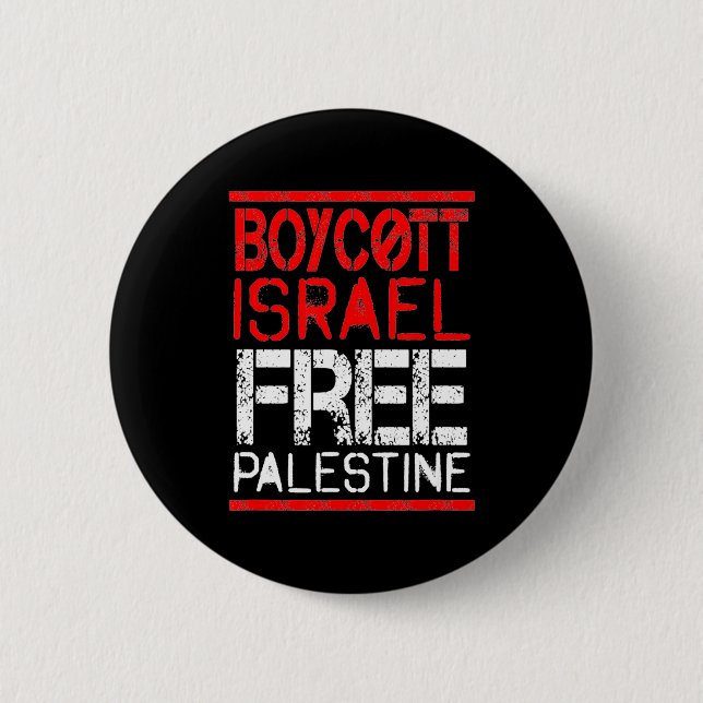 Badge Rond 5 Cm Boycott Israel Palestine Gaza War Awareness  (Devant)
