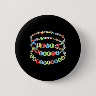 Badge Rond 5 Cm Bracelet perlé de sensibilisation à l'autisme Comp