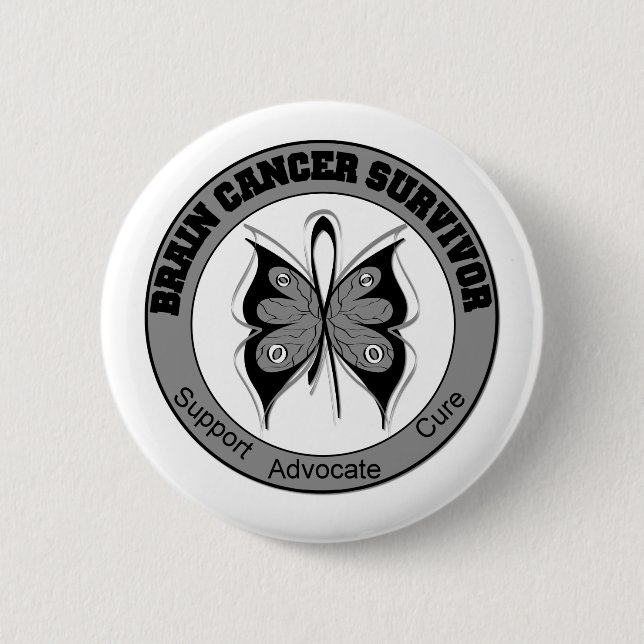 Badge Rond 5 Cm Brain Cancer Survivor (Devant)