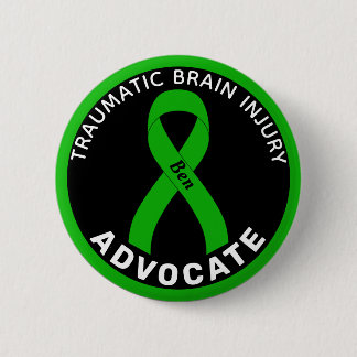 Badge Rond 5 Cm Brain Traumatic Brain Injury Advocate Ruban Noir