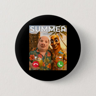 Badge Rond 5 Cm Brainrot Drôle Vacances d'été Plage Tung Sahur