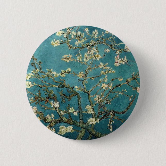 Badge Rond 5 Cm Branches avec fleurs d'amandes par Vincent Van Gog (Devant)