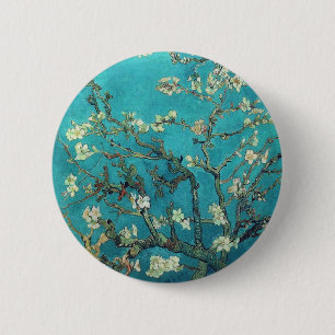 Badge Rond 5 Cm Branches de Van Gogh avec le bouton de fleur